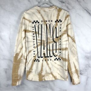 Vans Tall Type Tie Dye Logo Crewneck Pullover Sweatshirt Streetwear Skater S